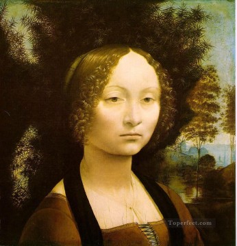  Leonardo Lienzo - Retrato de Ginevra Benci Leonardo da Vinci
